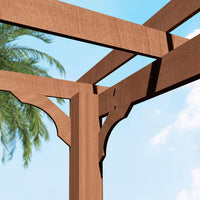 12 Ft. W X 12 Ft. D Cedar Wood Patio Pergola Shade Structure for Outdoor, Brown
