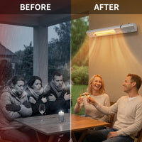 1500-Watt Infrared Wall-Mounted Electric Outdoor Heater with Remote — Before & After