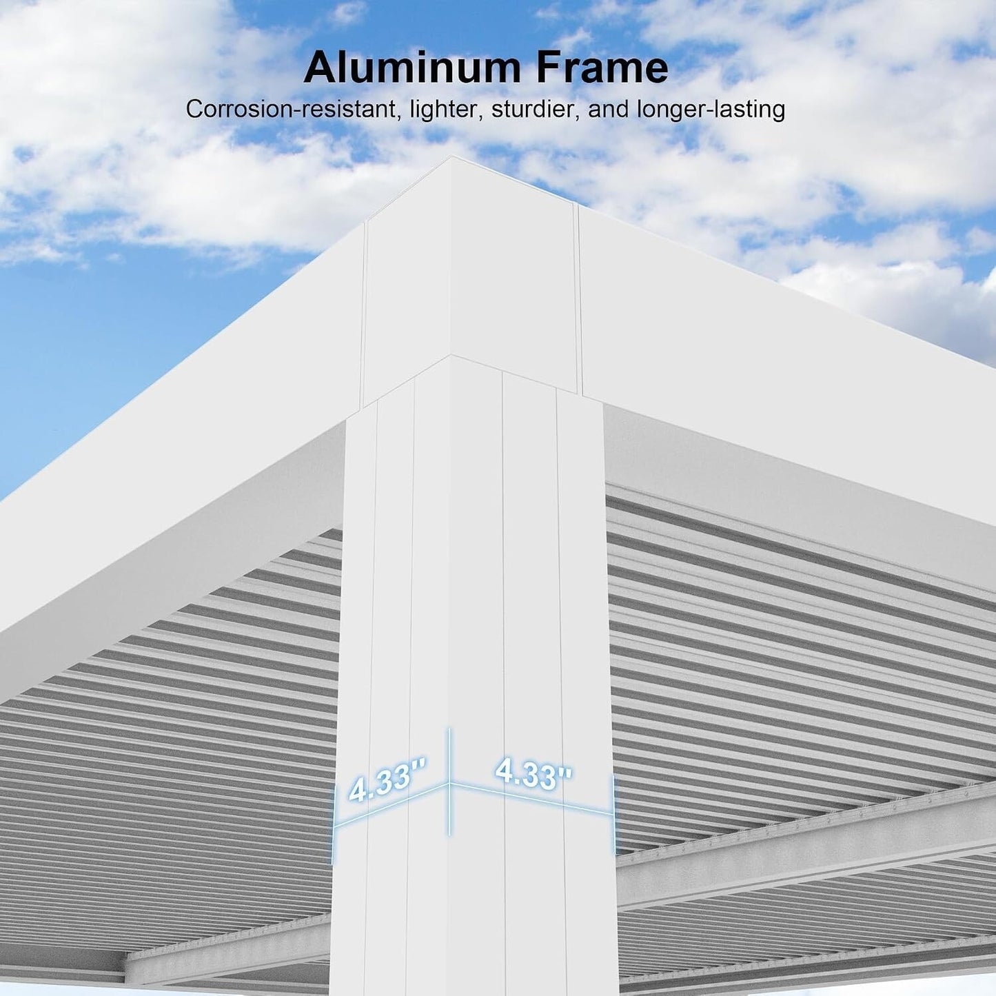 Louvered Pergola Modern White Pergola with Adjustable Roof for Deck Backyard Garden