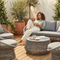 Aluminum Patio Furniture Set Built for All-Weather Use, 6-Piece Sectional, Water Repellent Cushions, Olefin Rope — Lifestyle