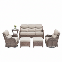 Outdoor Patio Furniture Set Built for All-Weather Use, Swivel Rocker Chairs, Sectional Sofa, Coffee Table