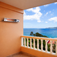 Electric Patio Heater Built for Outdoor Use, 1500-Watt Infrared, IP44 Weatherproof, Wall Mount Remote