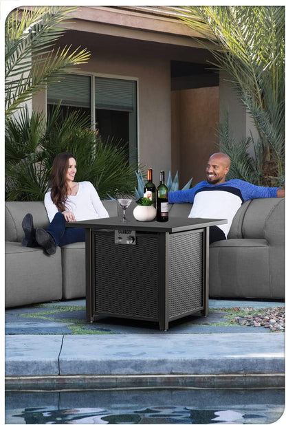 Propane Fire Pit 30 Inch Outdoor Gas Fire Pit | Steel Fire Table with Lid | Patio Fire Pit Table & Outdoor Fire Pir Propane for Deck, Garden & Backyard | Powerful Propane Outdoor Fire Pit 50,000 BTU