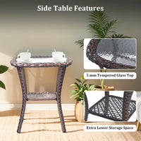 6 Pieces Outdoor Patio Furniture Set with Swivel Rocker Chairs and 6" Thick Cushions,Wicker Conversation Set with Sectional Sofa Coffee Table for Porch Deck Backyard Poolside