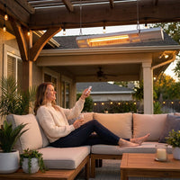 1500-Watt Infrared Wall-Mounted Electric Outdoor Heater with Remote — Lifestyle